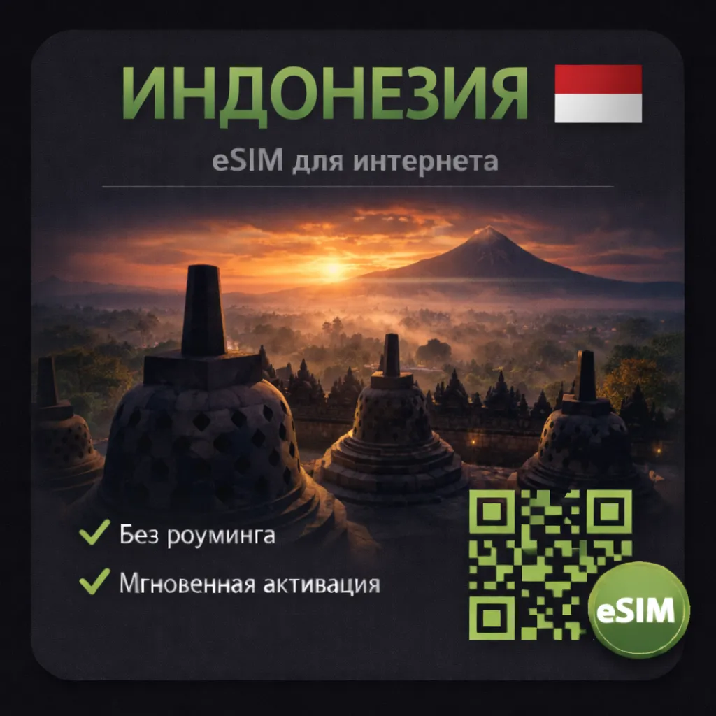 eSIM Индонезия / Бали / Туристическая / для путешествий / мобильный интернет / есим