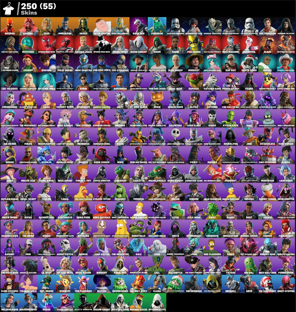 FN (ВСЕ ПЛАТФОРМЫ)  250 скинов (55 платных) | 2300 VB | Полный доступ 