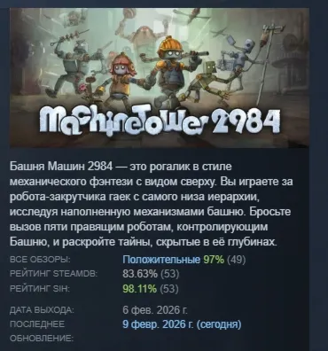 Machine Tower 2984 АВТОДОСТАВКА STEAM РОССИЯ