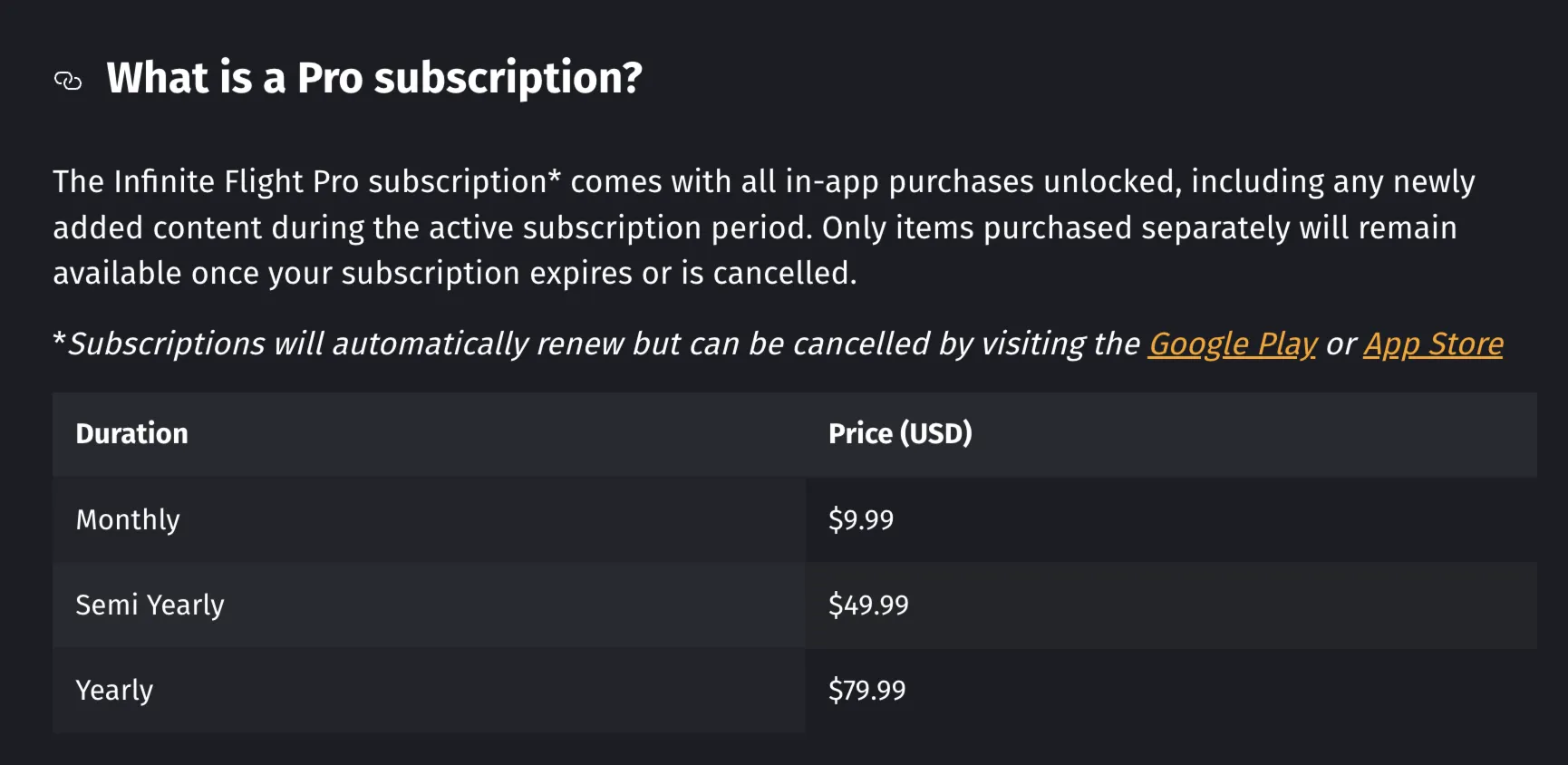 Infinite Flight Pro Subscription 1-12 Mo Account