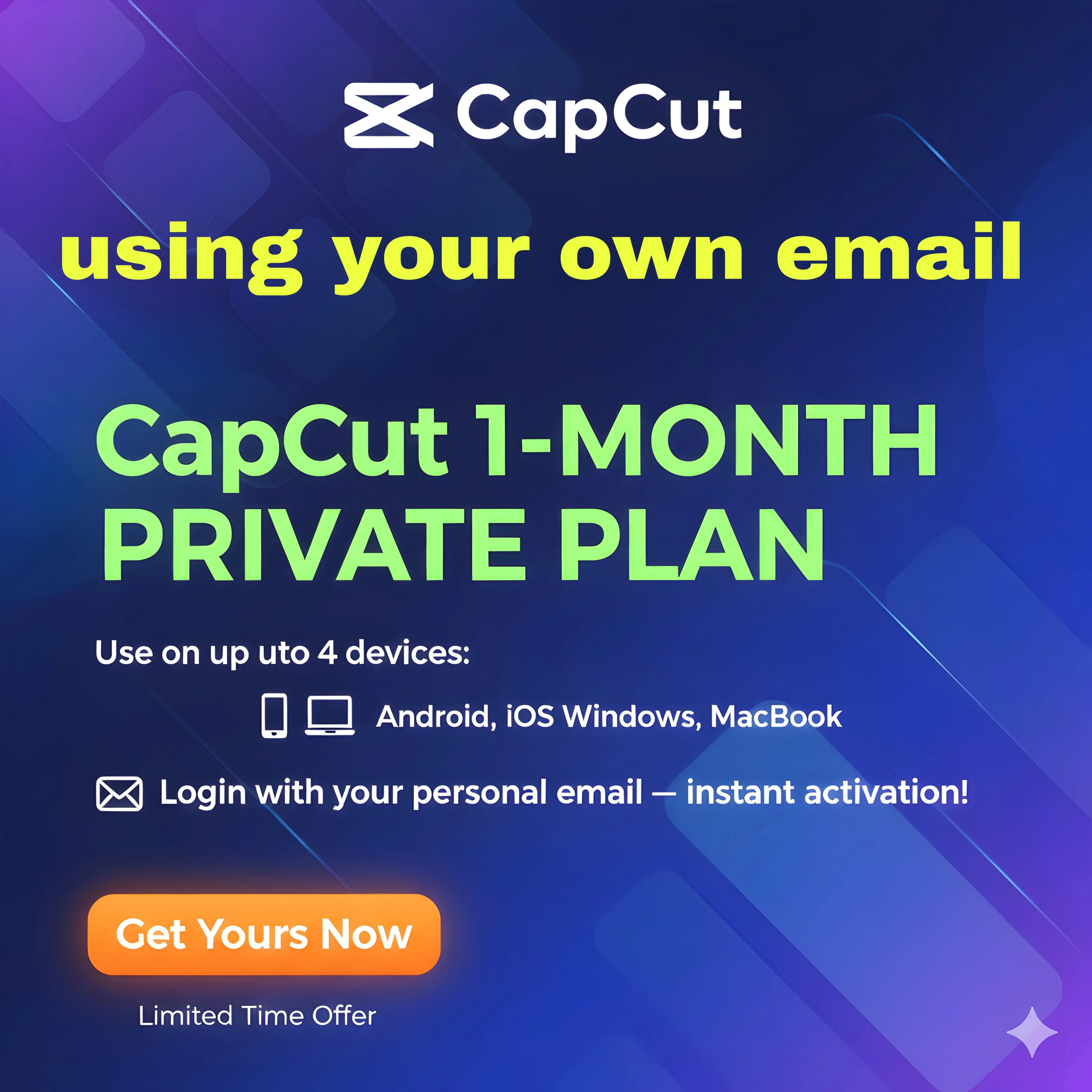 CapCut Pro — частная подписка на 1 месяц