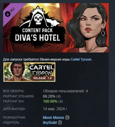 Cartel Tycoon: Content Pack - Diva's Hotel DLC STEAM РОССИЯ