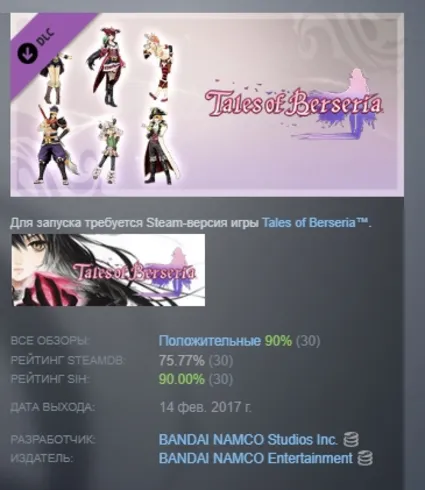 Tales of Berseria - Pirate Costumes Set DLC АВТОДОСТАВКА STEAM РОССИЯ