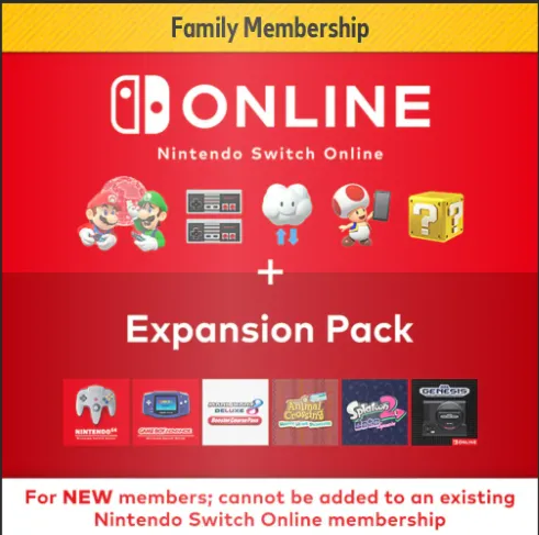 Nintendo Switch Online Family Member, обычная подписка на один год