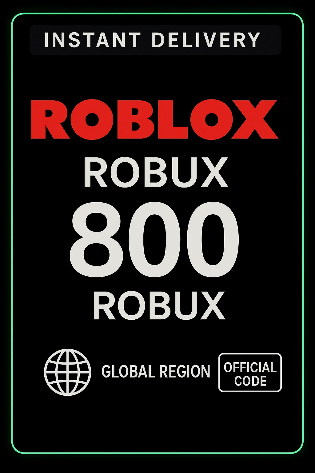 ROBLOX 800 Robux Gift Card. Все страны.