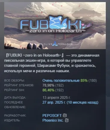 FUBUKI ～zero in on Holoearth HOLOLIVE ALTERNATIVE STEAM РОССИЯ