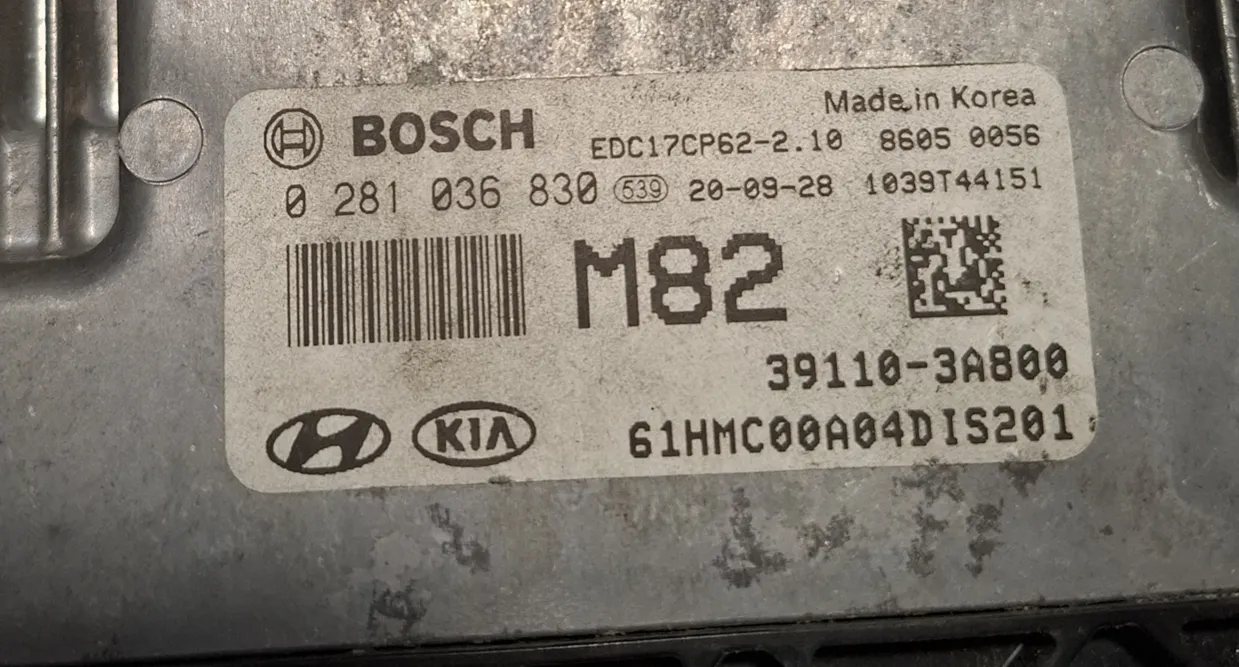 Kia Mohave 3.0CRDI 0281036830 EDC17CP62 39110-3A800 61HMC00A04DIS201 ori