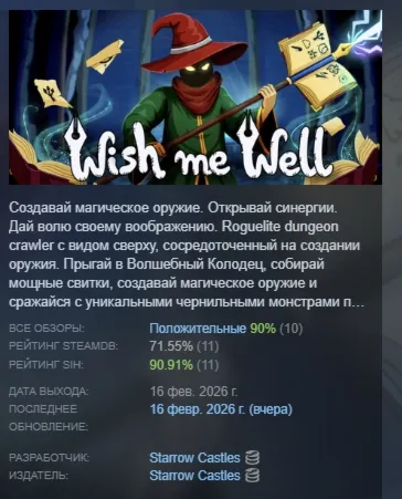 Wish Me Well АВТОДОСТАВКА STEAM РОССИЯ