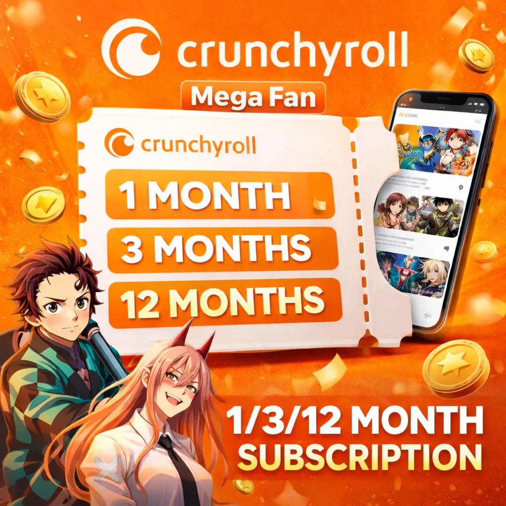 Crunchyroll Mega Fan 1/12 месяцев для вашего аккаунта