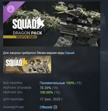 Squad Weapon Skins - Dragon Pack DLC АВТОДОСТАВКА STEAM РОССИЯ