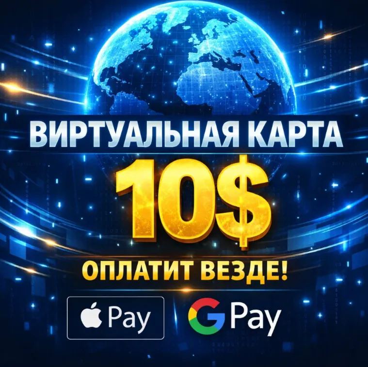 🌐 ВИРТУАЛЬНАЯ КАРТА US | 10$ | ОПЛАТИТ ВЕЗДЕ | APPLE/GOOGLE PAY