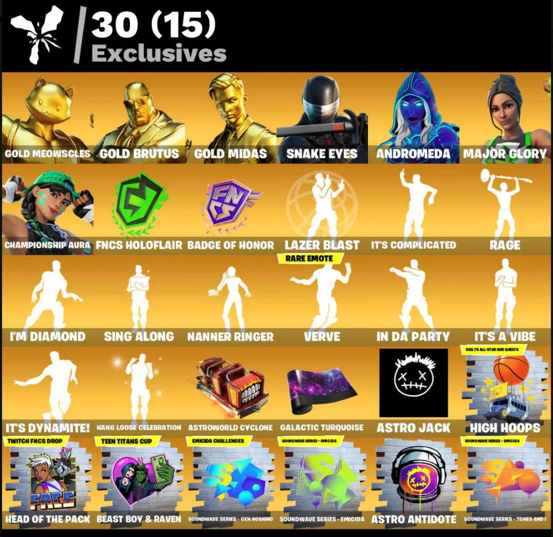 FN (ВСЕ ПЛАТФОРМЫ)  279 скинов (60 платных) | Полный доступ 