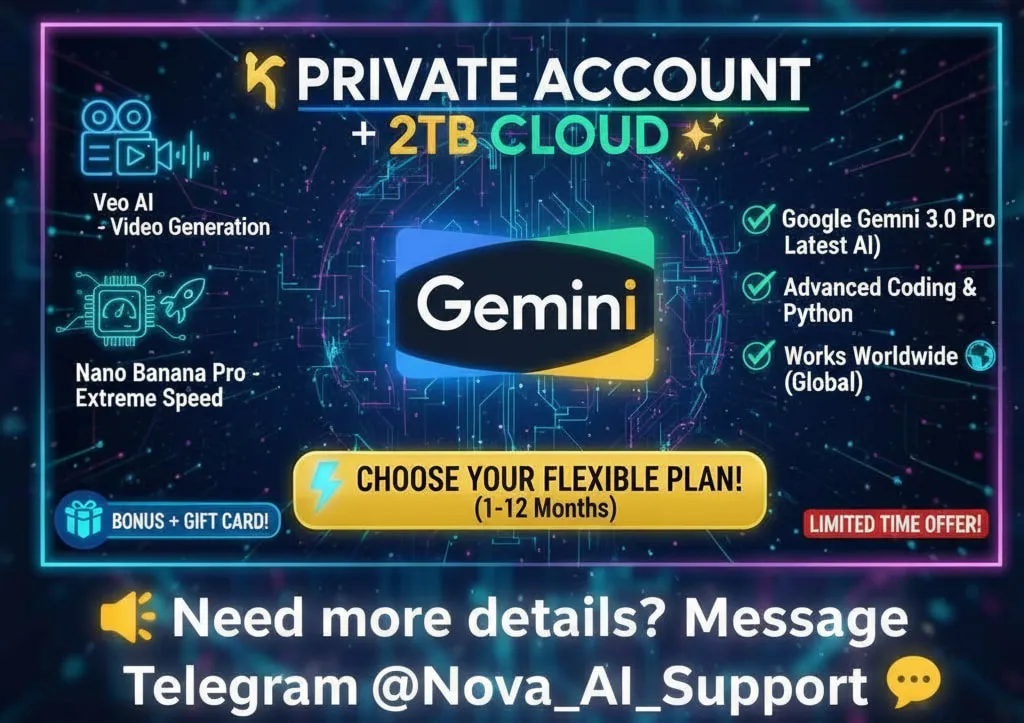 Google Gemini 3 Pro (1-12 Мес) | МОБИЛЬНЫЙ СЧЁТ INSTANT +2TB 🔥
