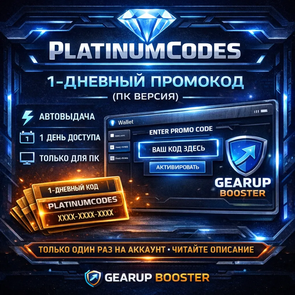 [АВТО-ВЫДАЧА] GEARUP BOOSTER ПРОМОКОД 1 ДЕНЬ