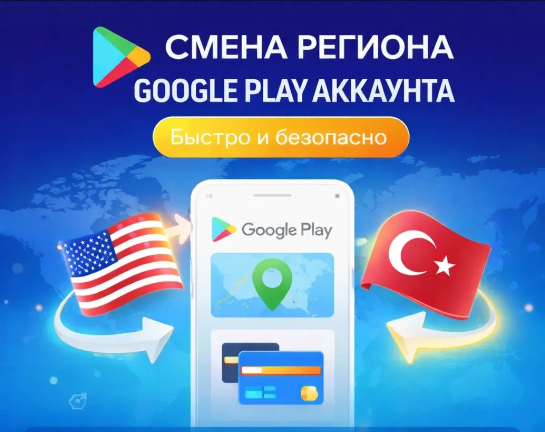 🔄 СМЕНА РЕГИОНА GOOGLE PLAY АККАУНТА | Быстро и Безопасно