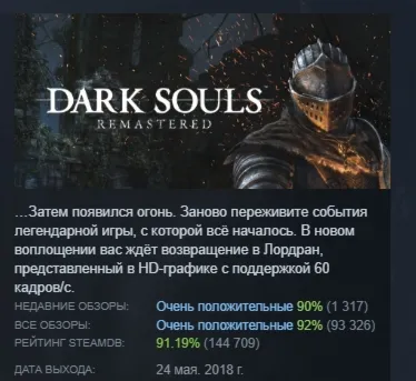 DARK SOULS: REMASTERED АВТОДОСТАВКА STEAM РОССИЯ
