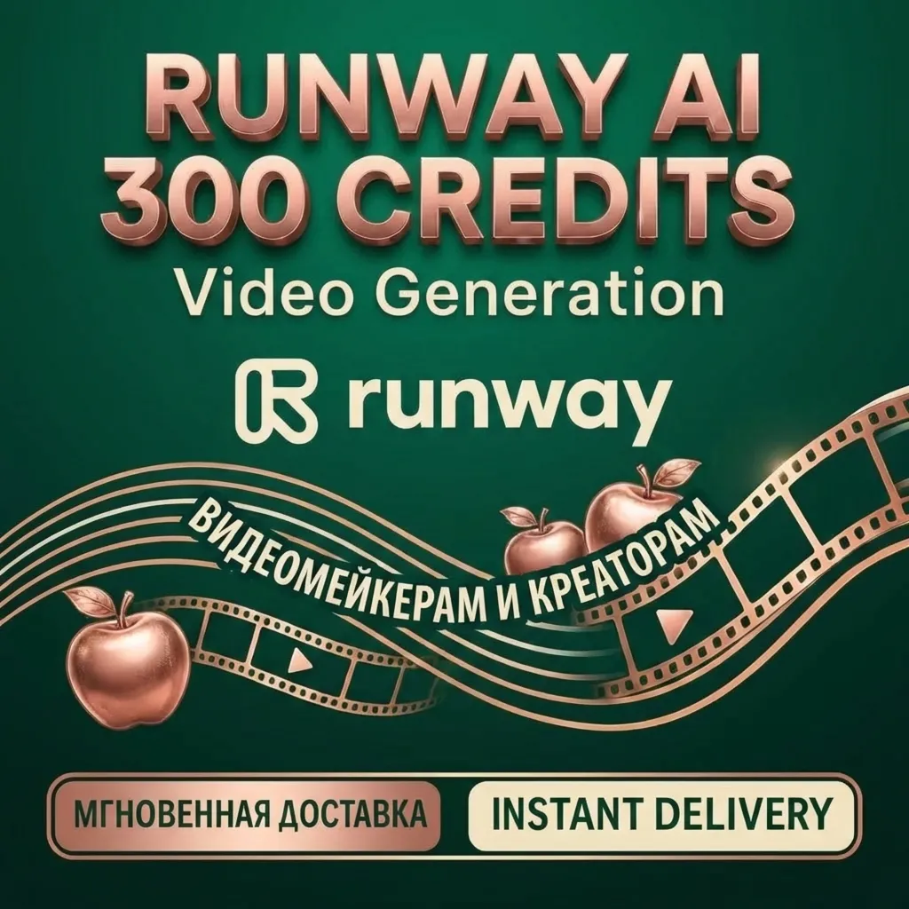 Runway AI  — 300 Credits для профессиональной генерации видео