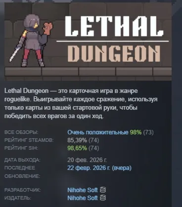 Lethal Dungeon АВТОДОСТАВКА STEAM РОССИЯ