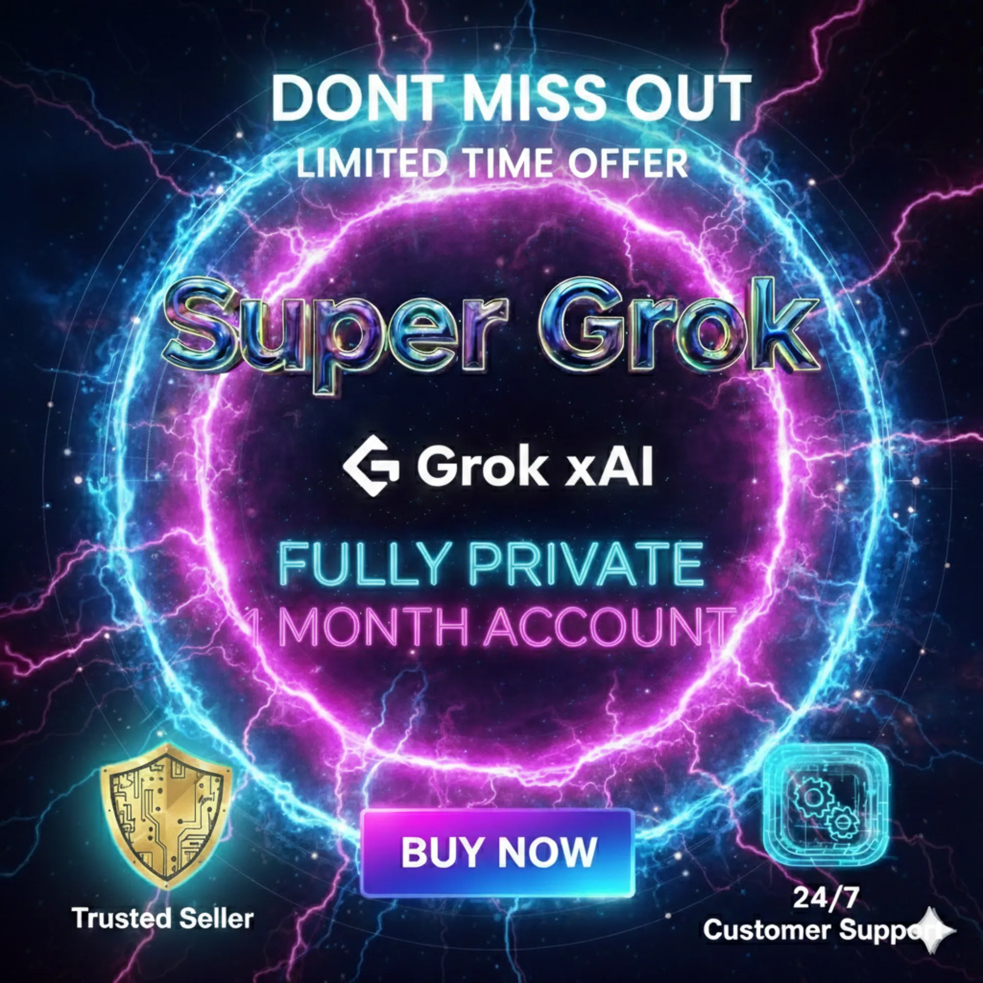 Подписка Grok AI 4.1 Super Premium – план на 1 месяц – безопасный и конфиденциальный