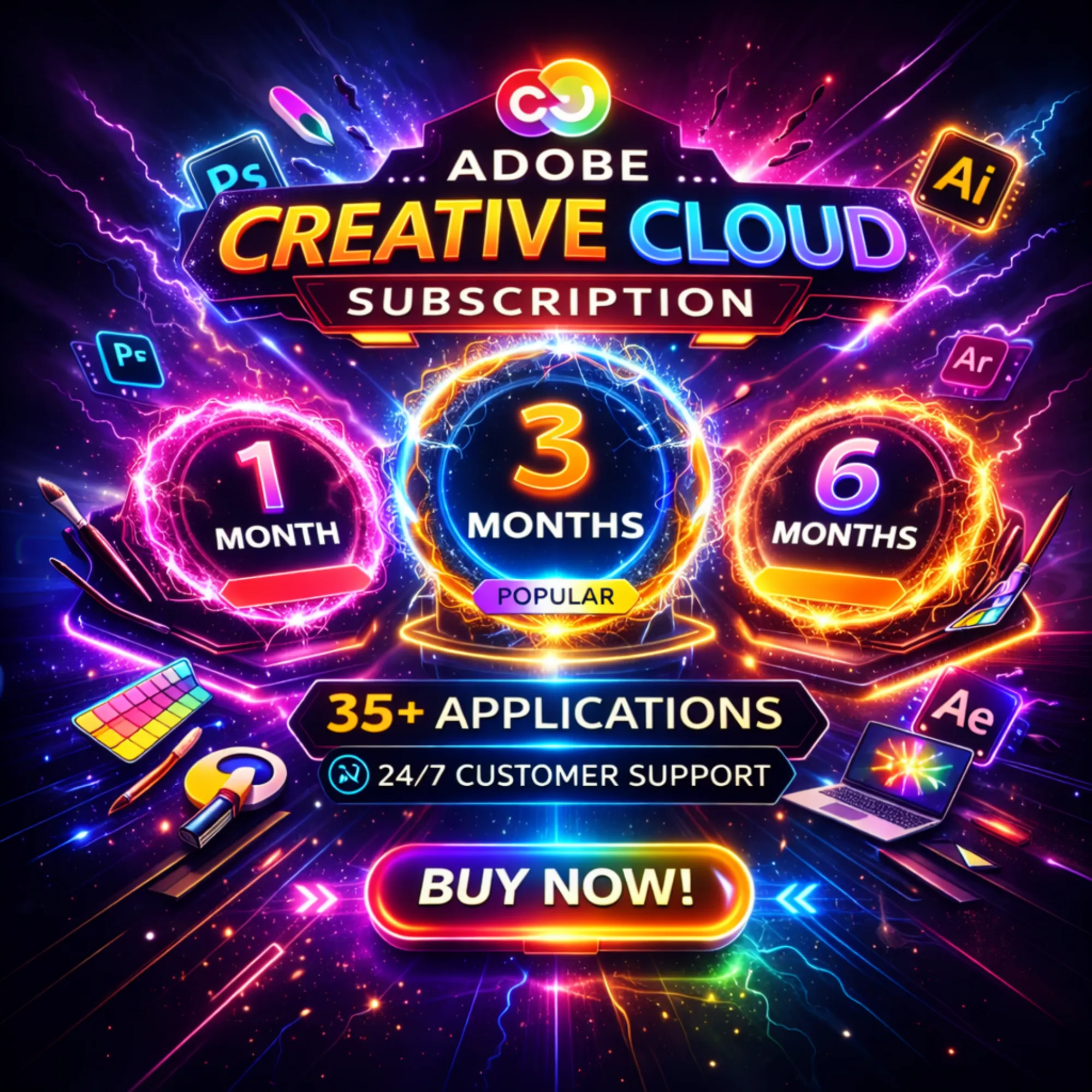 Adobe Cloud Pro 1/3/6 мес-на Ваш аккаунт | (Без входа) | Быстрая доставка