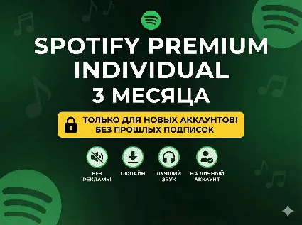🎵 Spotify Premium Individual — 3 месяца (На ваш личный аккаунт)