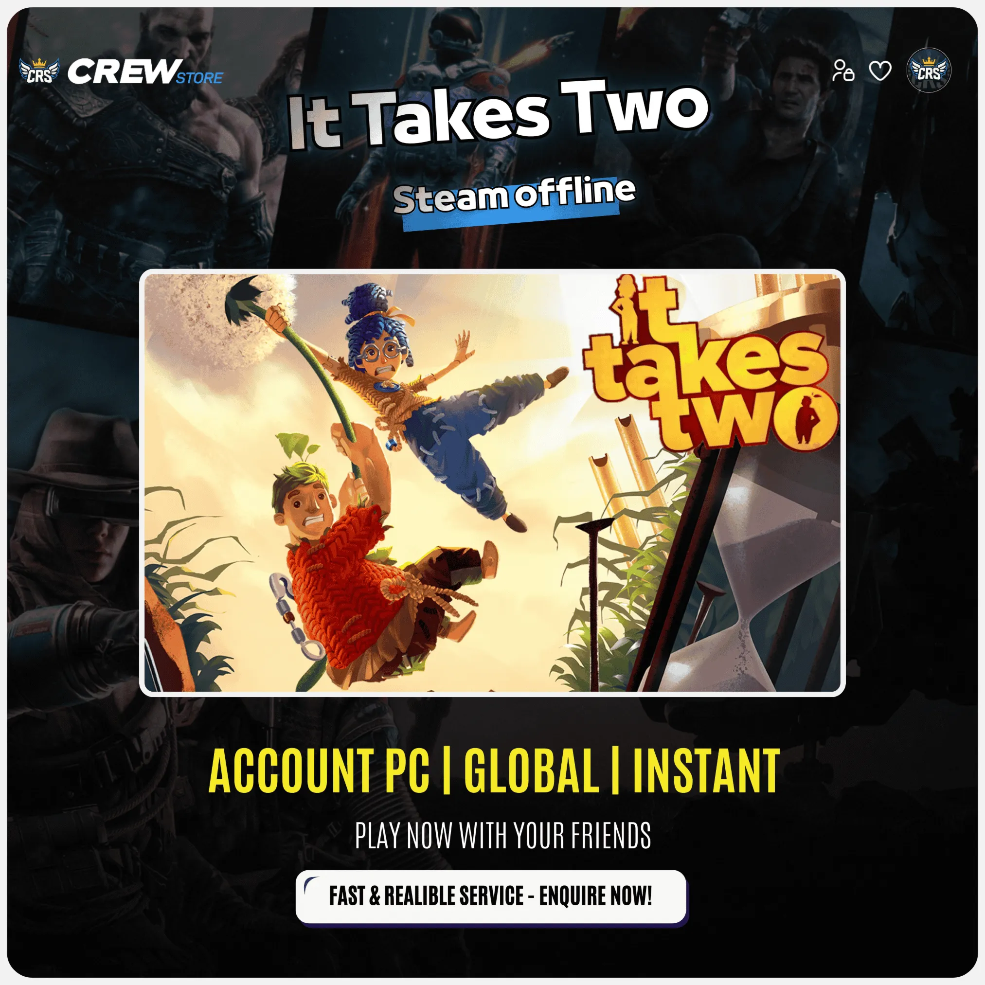 It Takes Two Steam Account (Offline) PC | Fast Instant Delivery!