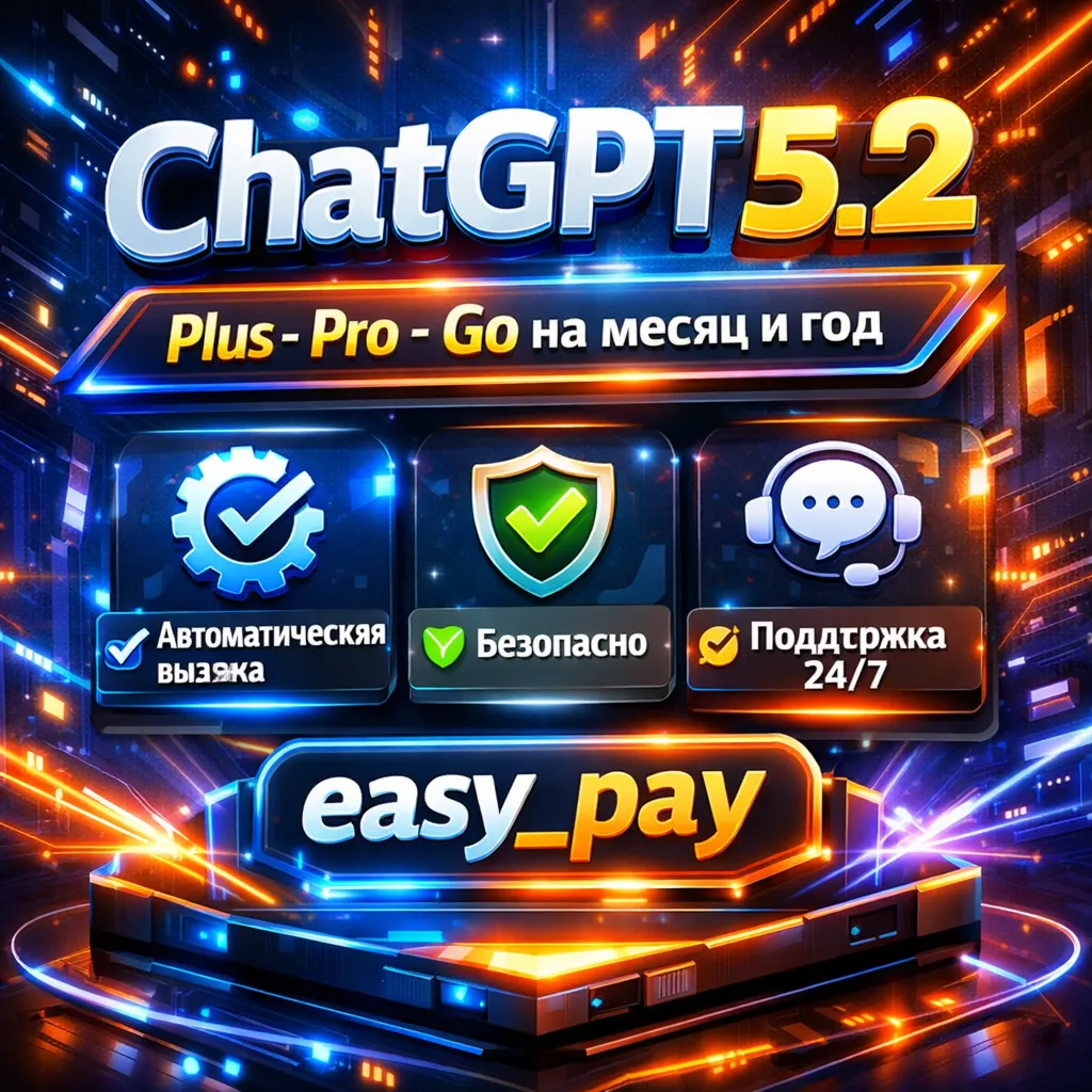 24/7 ChatGPT 5.2 PLUS | PRO | GO | БЫСТРО | ПРОДЛЕНИЕ