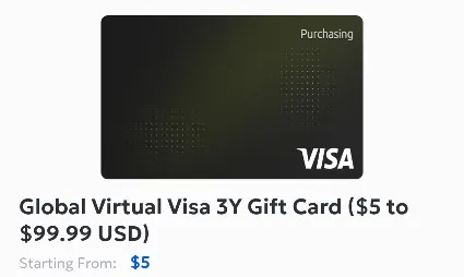 Виртуальная подарочная карта Visa ($5 - $99) FAST