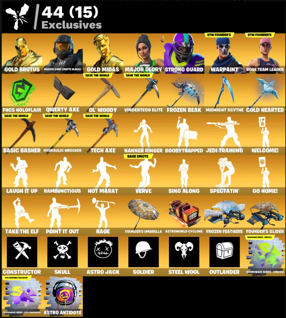 FN OG STW Deluxe Edition | 297 скинов (73 платных) | 400 VB | Полный доступ