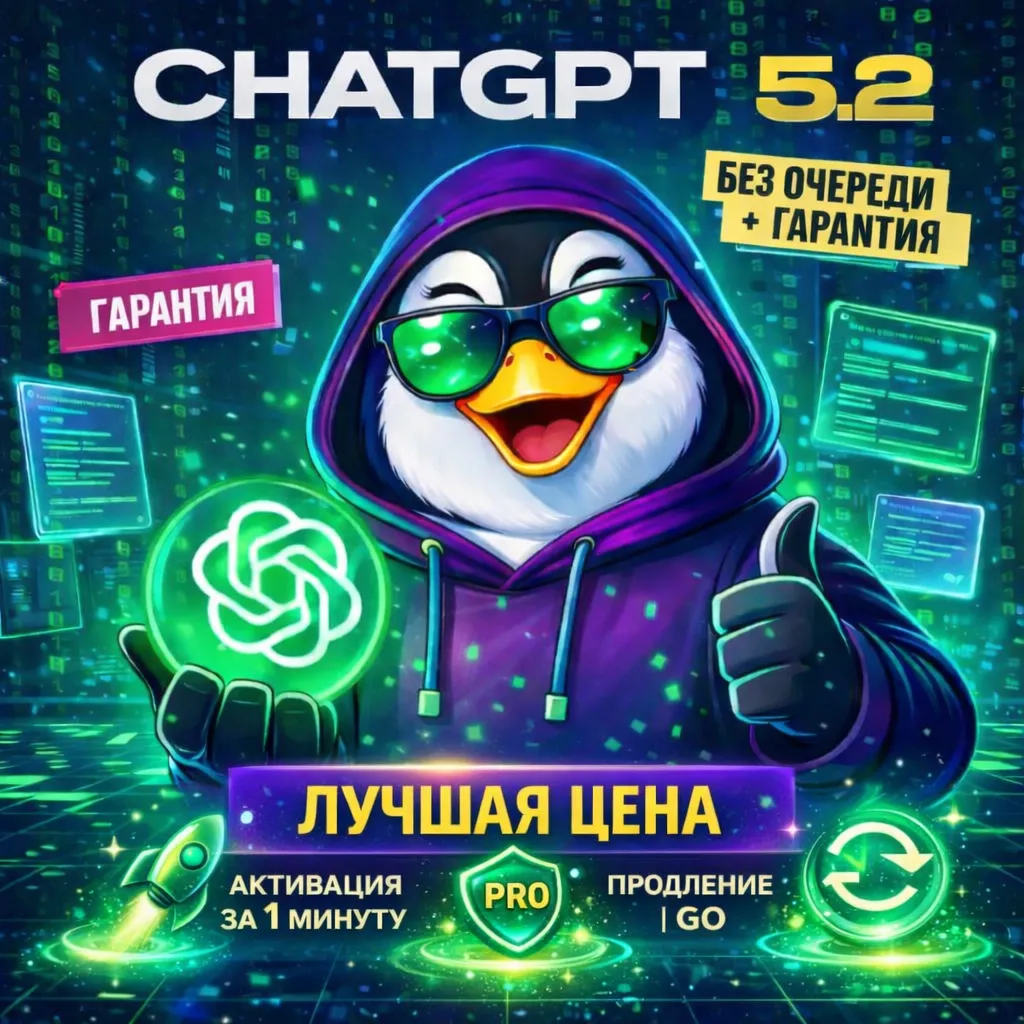 24/7 | АВТО | ChatGPT 5.2 + 5 PLUS | 1-12 Месяцев | БЕЗ ВХОДА | GO | PRO