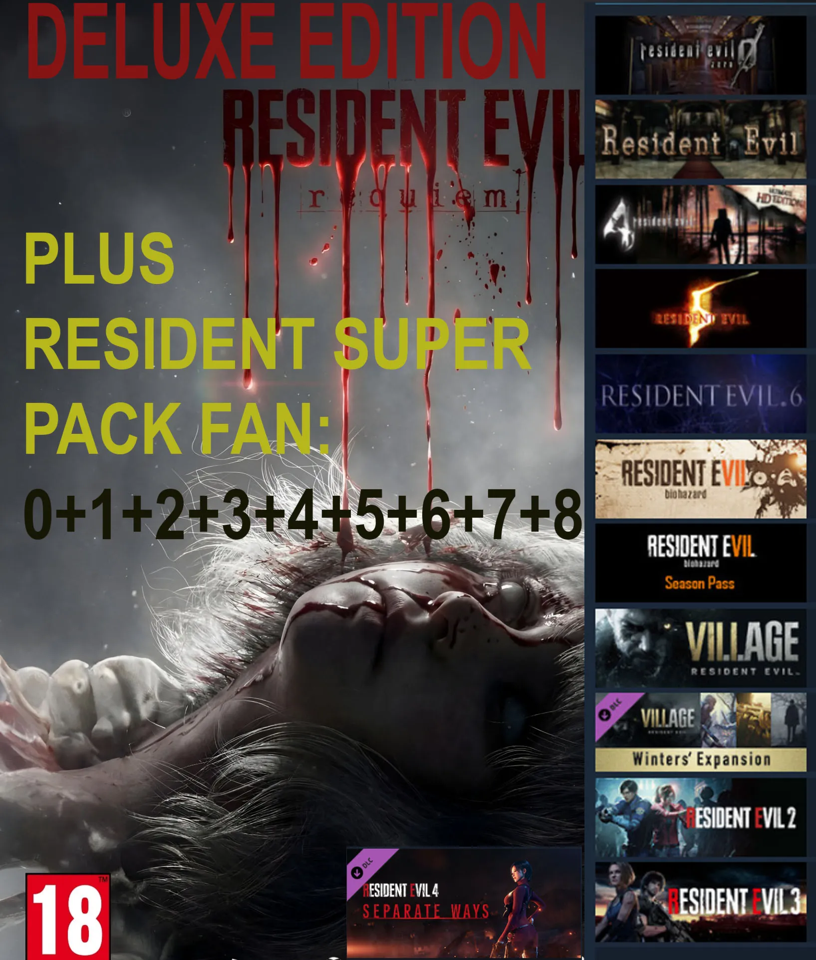 RESIDENT EVIL REQUIEM DELUXE + RE  = 0+1+2+3+4+5+6+7+8 БЫСТРАЯ ДОСТАВ