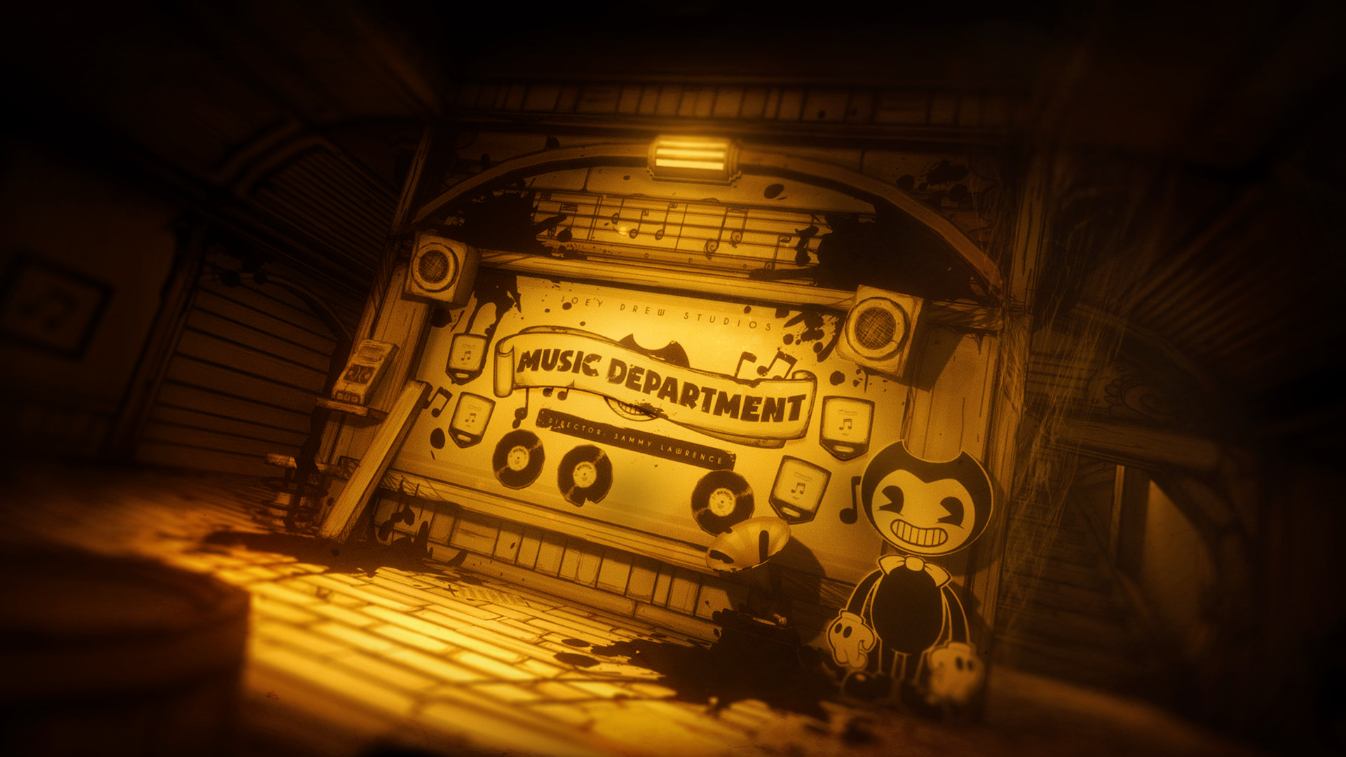 Бенди и чернильная машина игра. Bendy and the ink machine студия. Студия джоуи дрю фон. Бенди и чернильная машина студия. Студия джоуи дрю 2 глава.