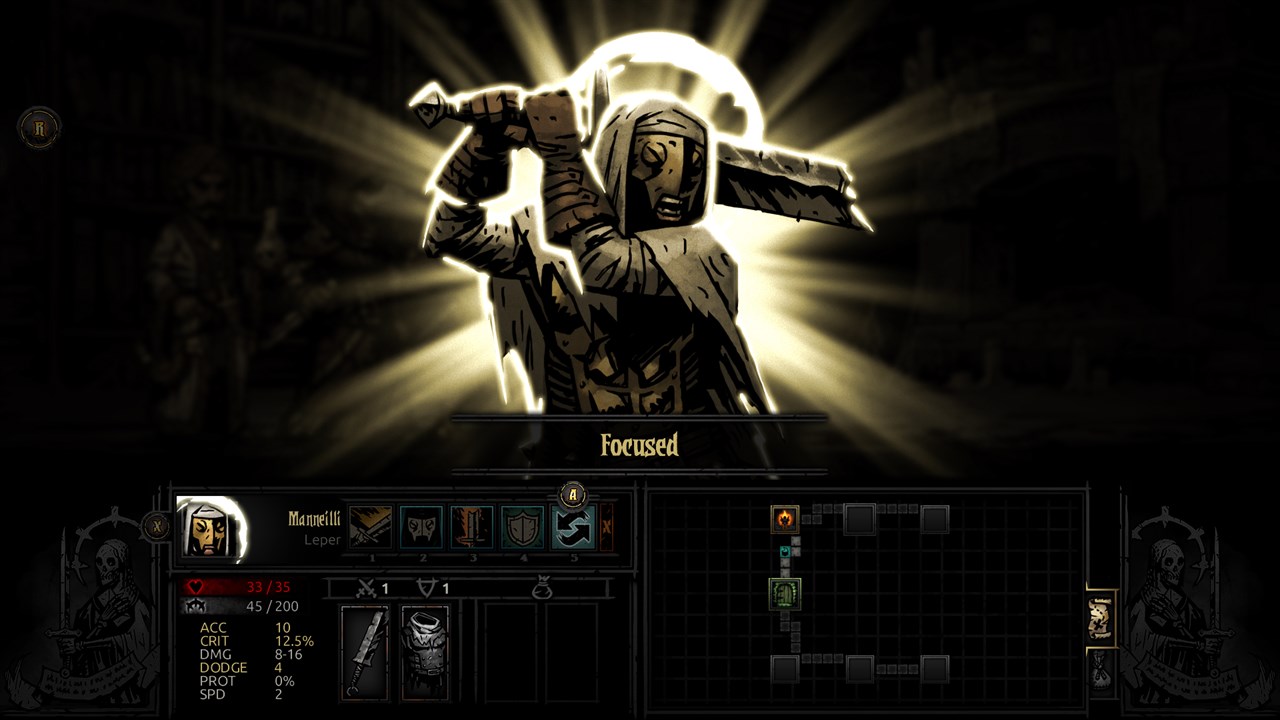 Исследование руин в игре Darkest Dungeon