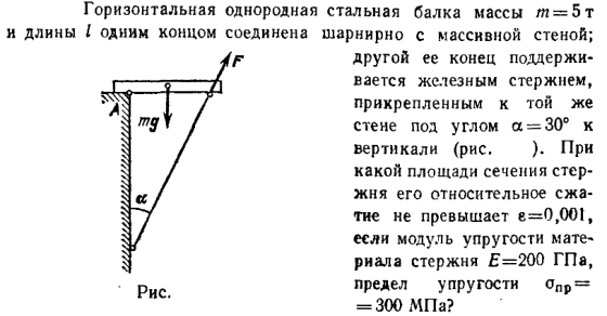 Стержень ав массой 5 кг прикреплен к неподвижной опоре шарниром а в вертикальной плоскости